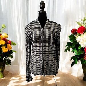 Giorgio Armani Zippered Viscose Sweater Jacket (EU 48/US 16)